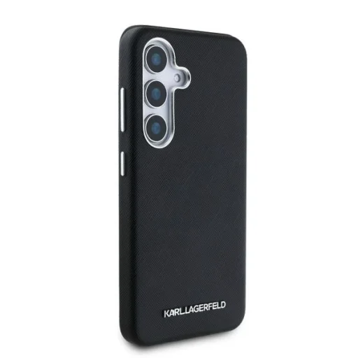 Karl Lagerfeld PU Saffiano Metal Logó és Keretes Samsung Galaxy S25 tok Fekete tok - 4