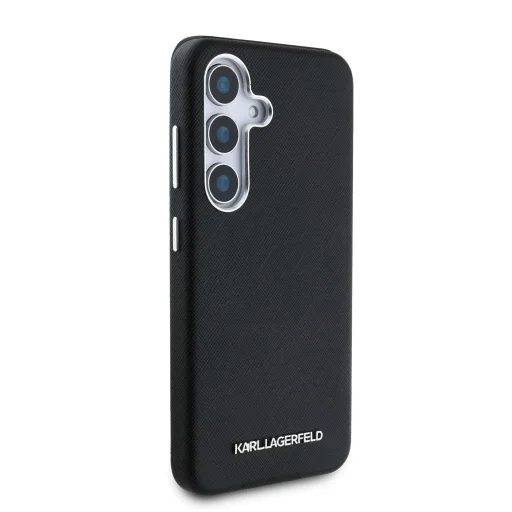 Karl Lagerfeld PU Saffiano Fém Logo és Keret Samsung Galaxy S25+ tok Fekete - 4