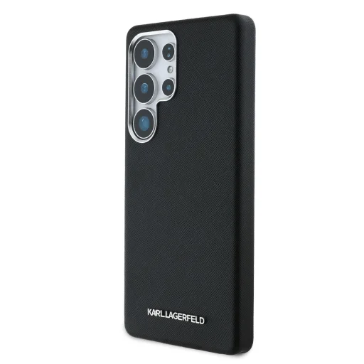 Samsung Galaxy S25 Ultra Karl Lagerfeld PU Saffiano Metal Logo és Keretes tok Fekete tok - 2