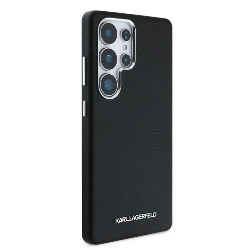 Samsung Galaxy S25 Ultra Karl Lagerfeld PU Saffiano Metal Logo és Keretes tok Fekete tok - 4