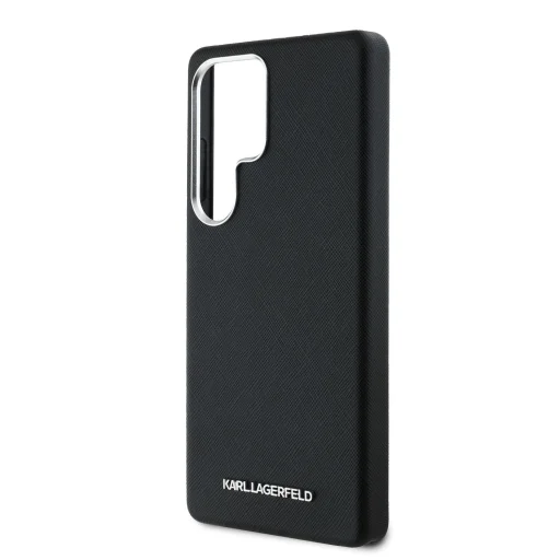 Samsung Galaxy S25 Ultra Karl Lagerfeld PU Saffiano Metal Logo és Keretes tok Fekete tok - 5