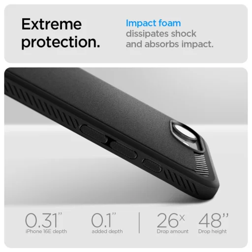  iPhone 16e Matt fekete Spigen Rugged Armor Mag Magsafe tok - 13