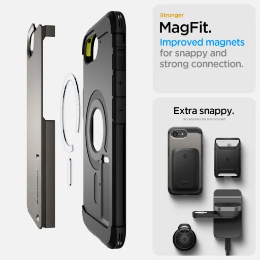  iPhone 16e Spigen Tough Armor Mag Magsafe szürke gunmetal tok - 15