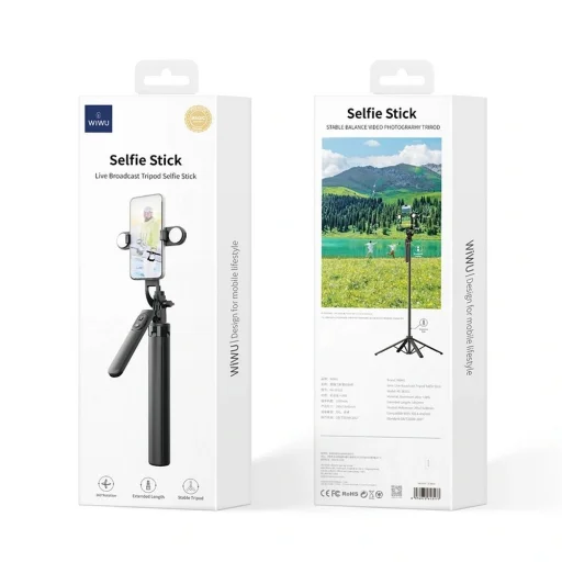 WiWU - Selfie bot Wi-SE012 állvánnyal és dupla LED világítással - 5