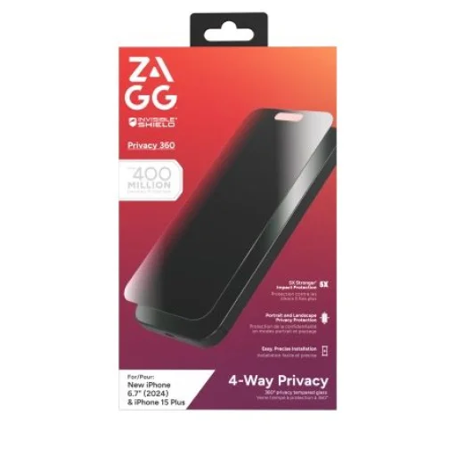 ZAGG InvisibleShield Glass Elite Privacy 360 iPhone 15 Plus / 16 Plus üvegfólia - 1