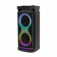 SAL PAR2100BT párty reproduktor, 80W, so zabudovaným akumulátorom a LED svetlom, BT TWS pripojenie, prehrávanie hudby z USB/microSD, FM rádio, karaoke, AUX a mikrofónové vstupy, dva bass-reflexové basové reproduktory, 2-pásmový, 3 reproduktory