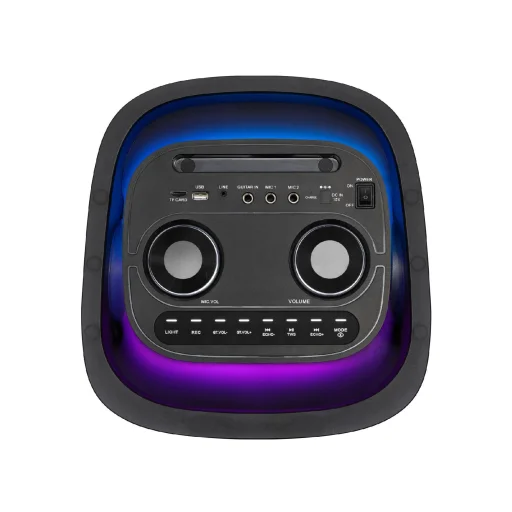 SAL PAR2400BT party hangdoboz, 160 Watt, beépített akkumulátorral és LED fénnyel, BT TWS kapcsolat, USB/microSD zenelejátszás, karaoke mód, LINE, gitár és mikrofon bemenetek, két darab bass-reflex mélysugárzó, 2-utas, 3 hangszóró - 3