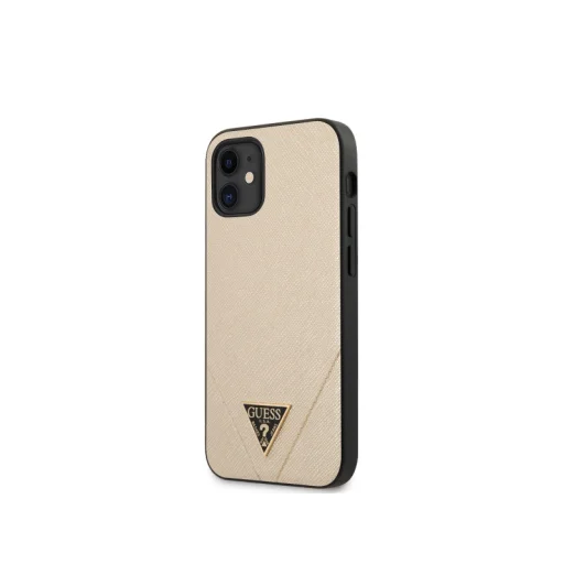 iPhone 12 Mini arany tok Guess Saffiano V Stitch GUHCP12SVSATMLLG - 1