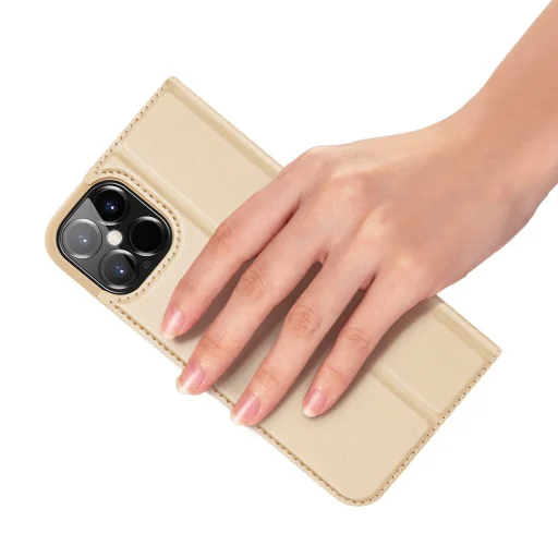 iPhone 12 Pro MAX Dux Ducis Skin Pro fliptok arany - 8