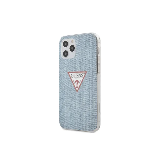 iPhone 12 Pro MAX Guess GUHCP12LPCUJULLB Denim Triangle tok világoskék - 1