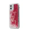 iPhone 12 mini Guess GUHCP12SGLHFLRA Liquid Glitter Charms PC tok raspberry thumbnail
