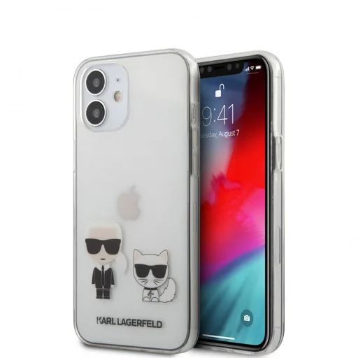 iPhone 12 Mini TPU/PC tok átlátszó Karl Lagerfeld KLHCP12SCKTR Karl Choupette - 3