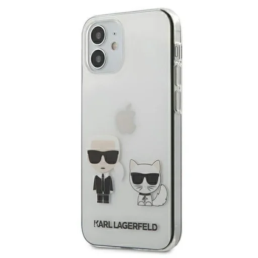 iPhone 12 Mini TPU/PC tok átlátszó Karl Lagerfeld KLHCP12SCKTR Karl Choupette - 1