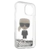 iPhone 12 mini Karl Lagerfeld KLHCP12SGLIKSL Iconic Liquid Glitter tok áttetsző/ ezüst - 2
