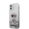 iPhone 12 mini Karl Lagerfeld KLHCP12SGLIKSL Iconic Liquid Glitter tok áttetsző/ ezüst - 1