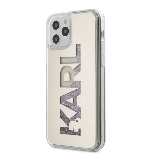 iPhone 12/ 12 Pro Karl Lagerfeld KLHCP12MKLMLGR Liquid Glitter Multi Mirror tok ezüst - 2