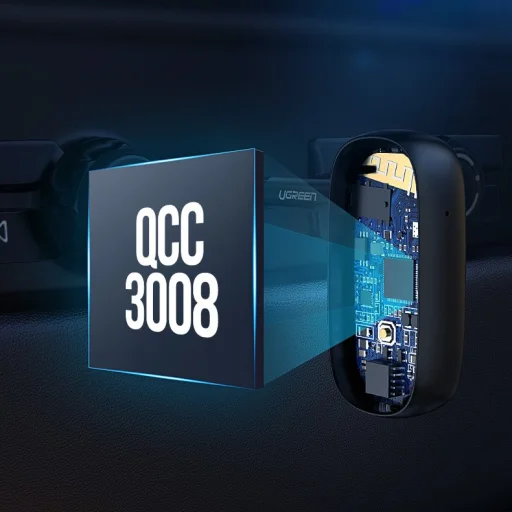 Ugreen Vezeték nélküli bluetooth audio adapter AUX aptX 3.5mm mini jack fekete (70304) - 10