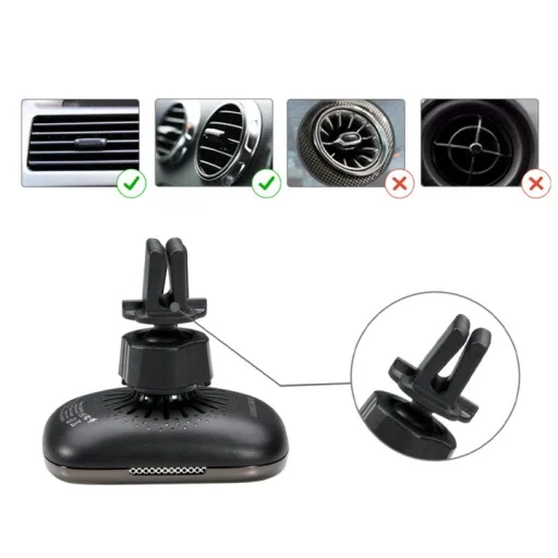 PITAKA MagEz Mount Qi Univerzális szellőzőre helyezhető mágneses autós telefontartó és vezeték nélküli Qi töltő fekete (CM3001Q) - 6