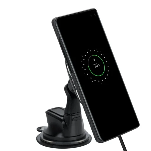 PITAKA MagEz Mount Qi Univerzális műszerfalra helyezhető mágneses autós telefontartó és vezeték nélküli Qi töltő fekete (CMS3001Q) - 2