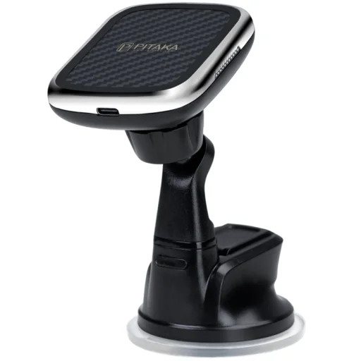PITAKA MagEz Mount Qi Univerzális műszerfalra helyezhető mágneses autós telefontartó és vezeték nélküli Qi töltő fekete (CMS3001Q) - 3