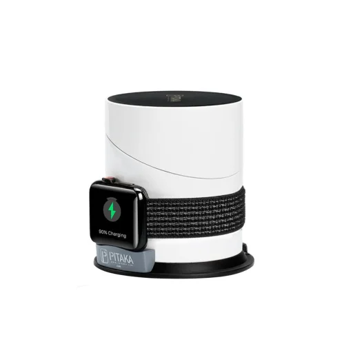 PITAKA MagEZ Dock Pro asztali mágneses vezeték nélküli gyorstöltő fehér (MD1001P) akkumulátorral - 2