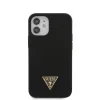 iPhone 12 mini Guess GUHCP12SLSTMBK  Metal Triangle szilikon tok fekete - 3