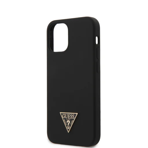 iPhone 12 mini Guess GUHCP12SLSTMBK  Metal Triangle szilikon tok fekete - 6