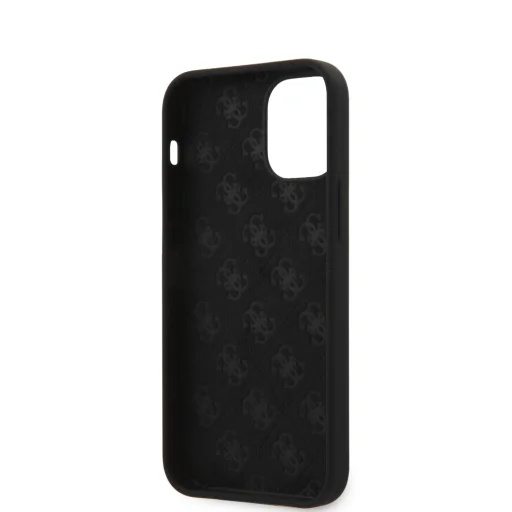 iPhone 12 mini Guess GUHCP12SLSTMBK  Metal Triangle szilikon tok fekete - 7