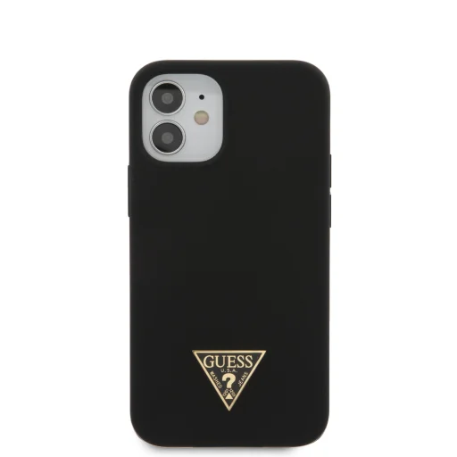 iPhone 12 mini Guess GUHCP12SLSTMBK  Metal Triangle szilikon tok fekete - 3
