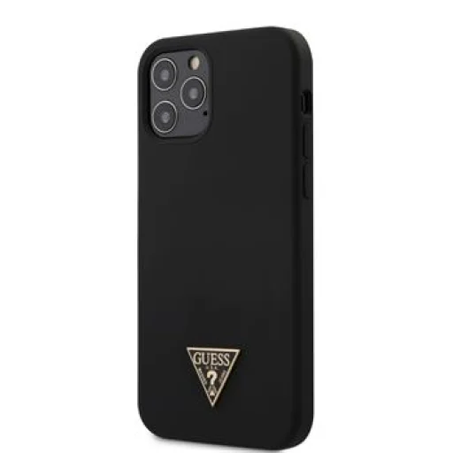 iPhone 12 Pro Max Guess GUHCP12LLSTMBK Metal Triangle szilikon tok fekete - 1