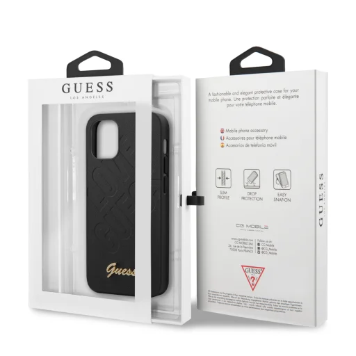 iPhone 12 mini Guess GUHCP12SPUILGBK Iridescent Love szilikon tok fekete - 7