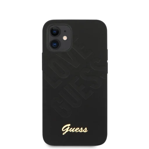 iPhone 12 mini Guess GUHCP12SPUILGBK Iridescent Love szilikon tok fekete - 2