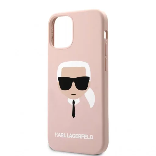 iPhone 12/12 Pro Karl Lagerfeld Head Silicone KLHCP12MSLKHLP tok Light Pink - 2