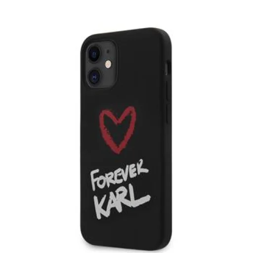 iPhone 12 mini Karl Lagerfeld Forever Silicone KLHCP12SSILKRBK tok fekete - 1