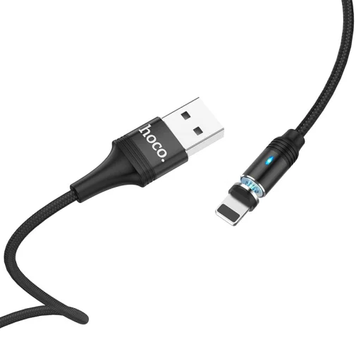 HOCO U76 Fresh USB - Lightning kábel 2A mágneses fejjel 1.2m fekete - 3