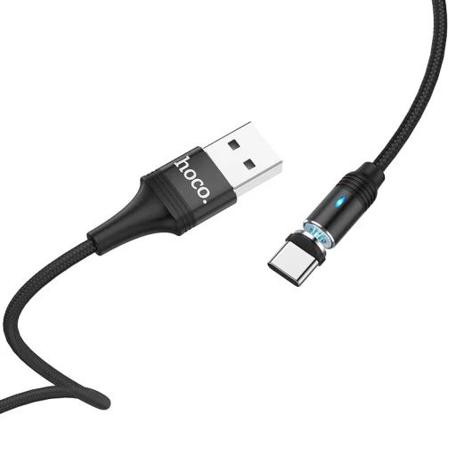HOCO U76 Fresh USB - Type-C kábel 2A mágneses fejjel 1.2m fekete - 2