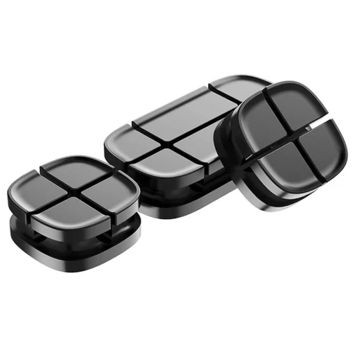 Baseus Cross Peas öntapadós kábel rendező fekete (ACTDJ-01) - 3