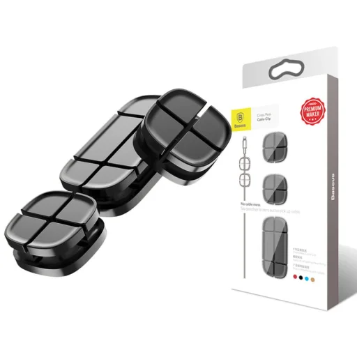 Baseus Cross Peas öntapadós kábel rendező fekete (ACTDJ-01) - 1