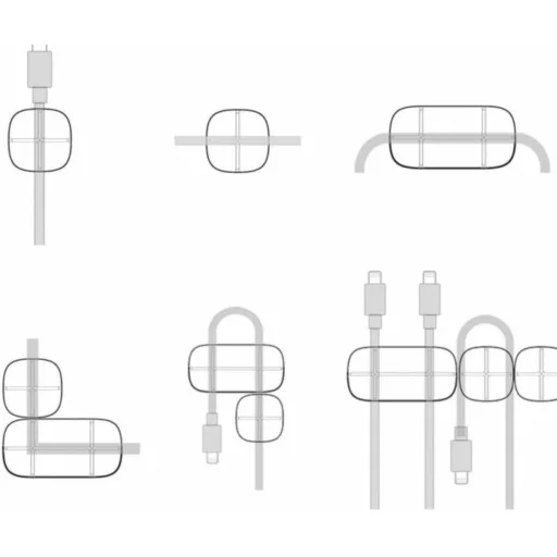 Baseus Cross Peas öntapadós kábel rendező fekete (ACTDJ-01) - 2