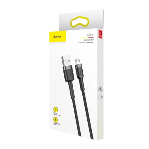 Baseus Cafule Nylon harisnyázott USB/ micro USB kábel QC3.0 1.5A 2m fekete (CAMKLF-CG1) - 11