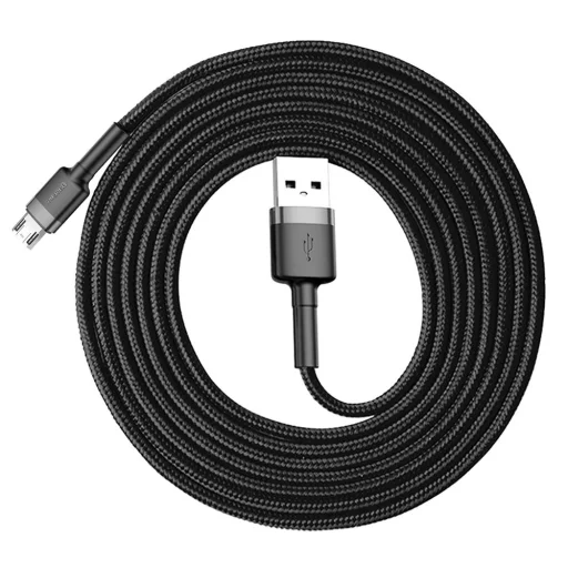 Baseus Cafule Nylon harisnyázott USB/ micro USB kábel QC3.0 1.5A 2m fekete (CAMKLF-CG1) - 5