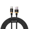 Baseus Purple Gold Red USB/USB-C nylon harisnyázott kábel 40W gyorstöltési teljesítménnyel QC3.0 2m fekete (CATZH-BV1) thumbnail