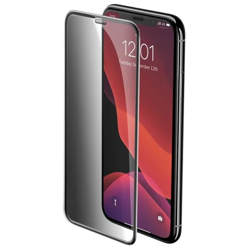Baseus 0.3 mm 9H Privacy domború kijelzővédő üvegfólia iPhone X/ XS/ 11 Pro fekete (SGAPIPH58S-WC01) - 5