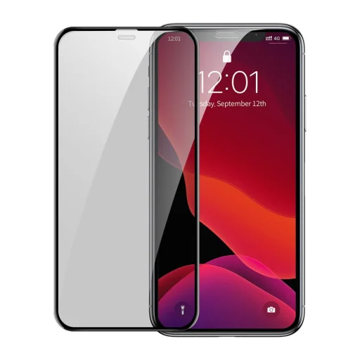 Baseus 0.3 mm 9H Privacy domború kijelzővédő üvegfólia iPhone X/ XS/ 11 Pro fekete (SGAPIPH58S-WC01) - 1