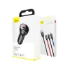 Baseus autós töltő digitális kijelzővel, 2xUSB csatlakozóval + 3-in-1 töltő kábellel 1.2m, 24W 4.8A, fekete (TZCCBX-0G) - 7