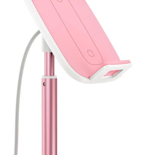 Baseus Univerzális teleszkópos asztali telefontartó állvány és Qi töltő 15W kábellel rózsa arany (SUWY-D0R) - 7
