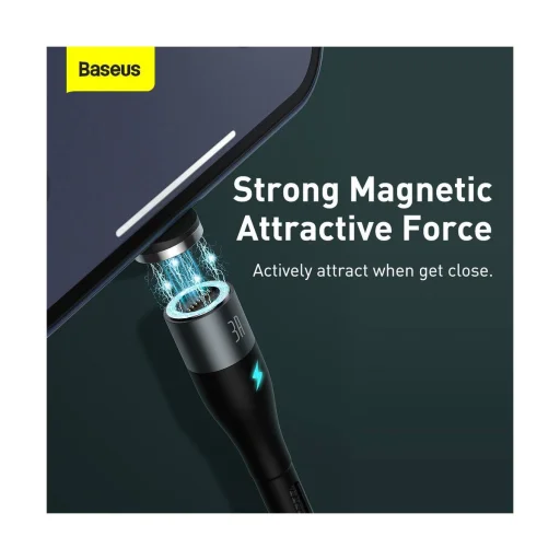 Baseus Zinc mágneses USB - Lightning adatkábel 2.4A 1m fekete/szürke (CALXC-KG1) - 9