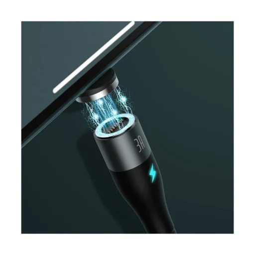 Baseus Zinc mágneses kábel USB + Csatlakozóvég szett 3A 1m fekete/szürke (CA1T3-AG1) - 8