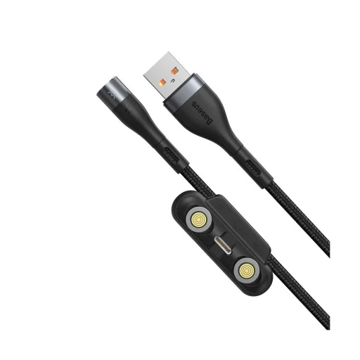 Baseus Zinc mágneses kábel USB + Csatlakozóvég szett 3A 1m fekete/szürke (CA1T3-AG1) - 4