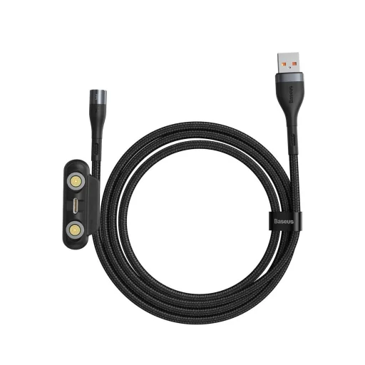 Baseus Zinc mágneses kábel USB + Csatlakozóvég szett 3A 1m fekete/szürke (CA1T3-AG1) - 1